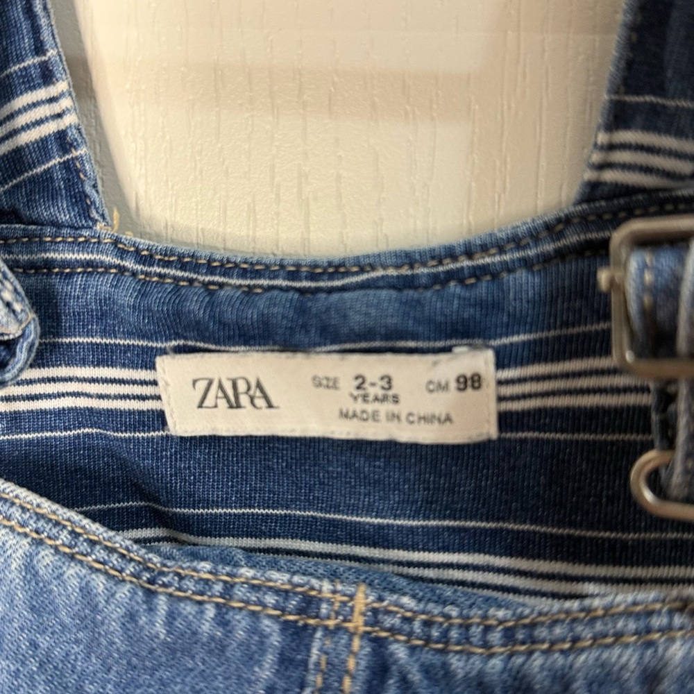 Zara Classic Blue Denim Overalls - Picture 5 of 6